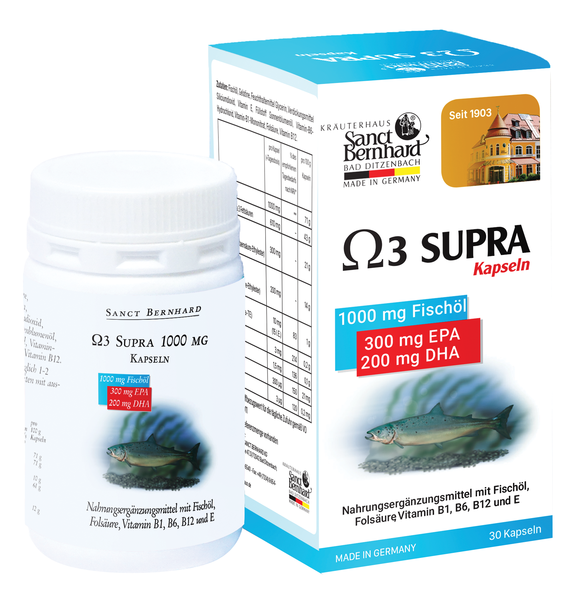 Viên nang dầu cá Omega 3 SUPRA 1000 mg
